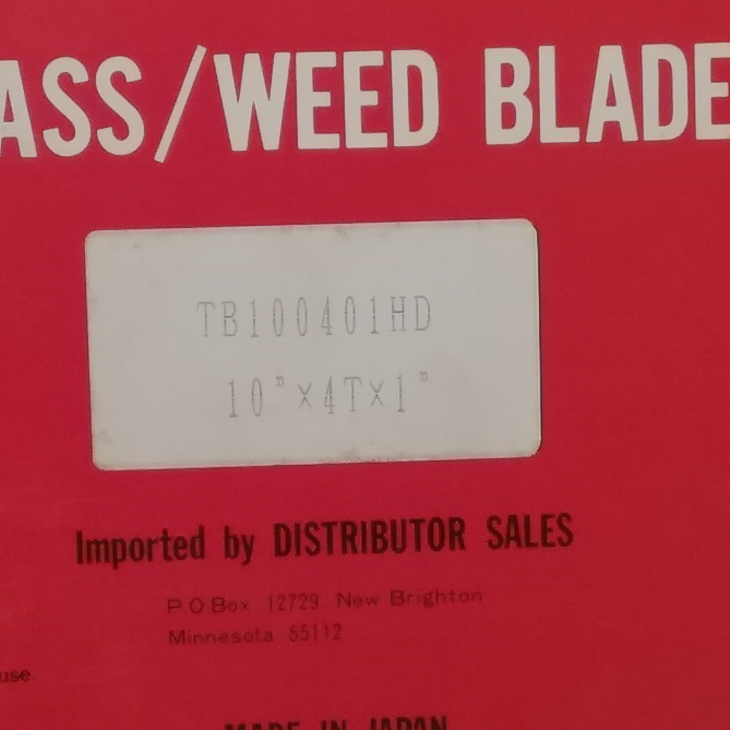 NEW TOTAL TB100401HD GRASS/WEED BLADE 4 TOOTH, 10"X1.8X4