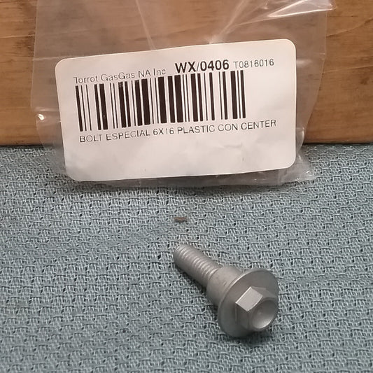 NEW GASGAS T0816016 BOLT ESPECIAL, 6X16 PLASTIC CON CENTER