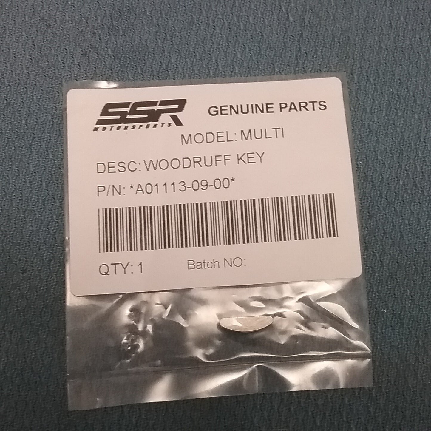 NEW SSR A01113-09-00 WOODRUFF KEY 1/2" X 1/4" X 1/4"