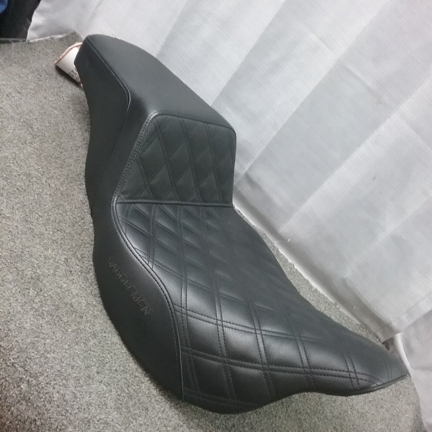 NEW SADDLEMEN 808-07B-172 BLACK STEP-UP, LATTICE STITCH SEAT