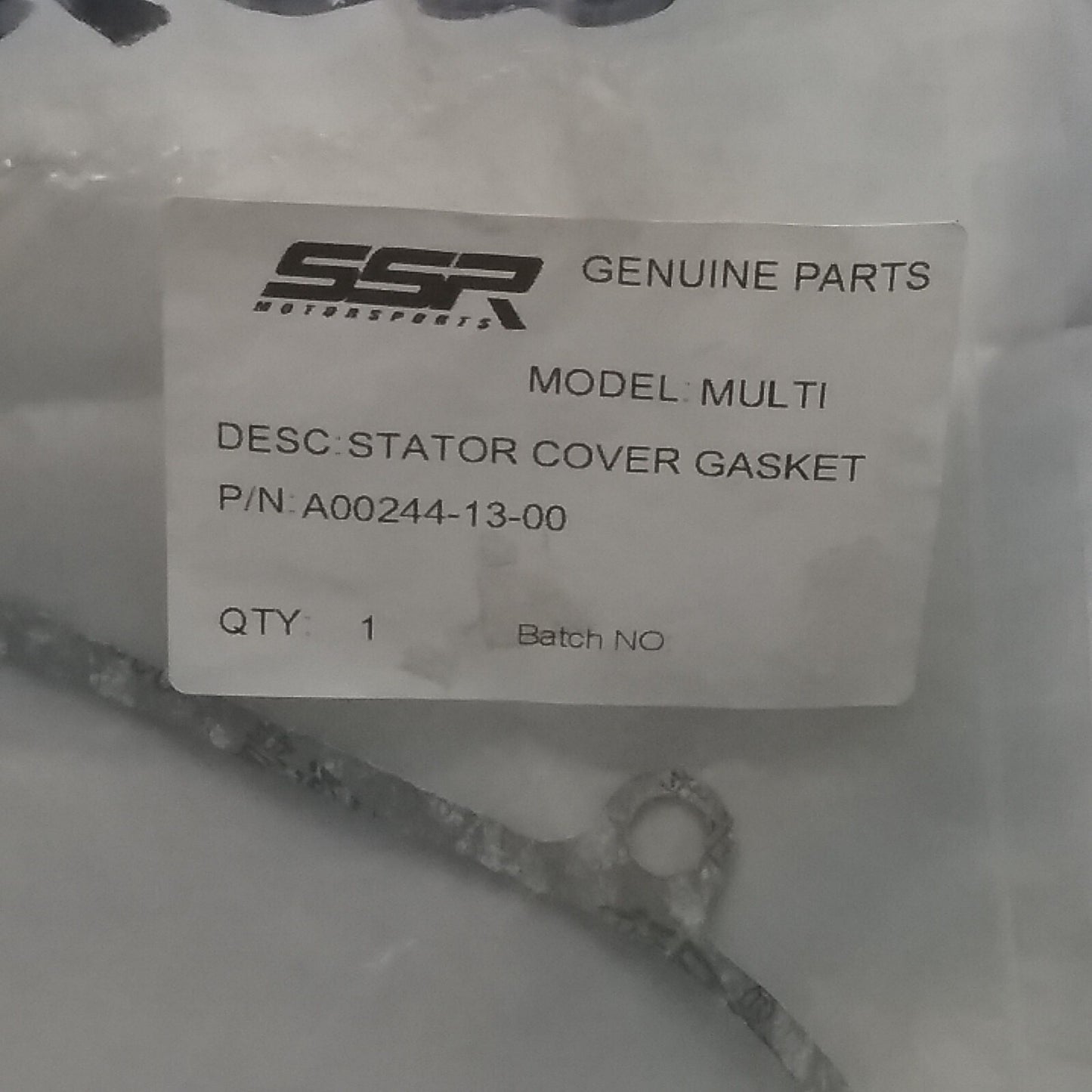 NEW SSR A00244-13-00 STATOR COVER GASKET