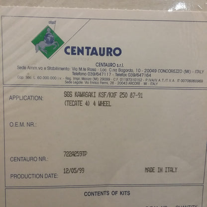 NEW CENTAURO 722A259TP / 412138 TOP-END GASKET KAWSAKI TECATE KXF/KSF250 87-91