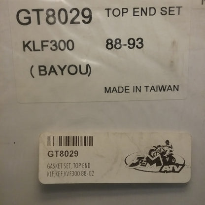 NEW J&M GT8029 TOP END GASKET SET,  BAYOU KLF/ KEF/KVF300, 88-02