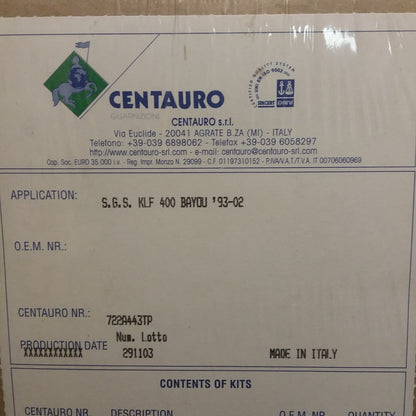 NEW CENTAURO 722A443TP / 412145 TOP END GASKET ST KAW KLF400 BAYOU, 93-02