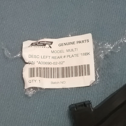 NEW SSR A00690-02-02 LEFT REAR NUMBER PLATE