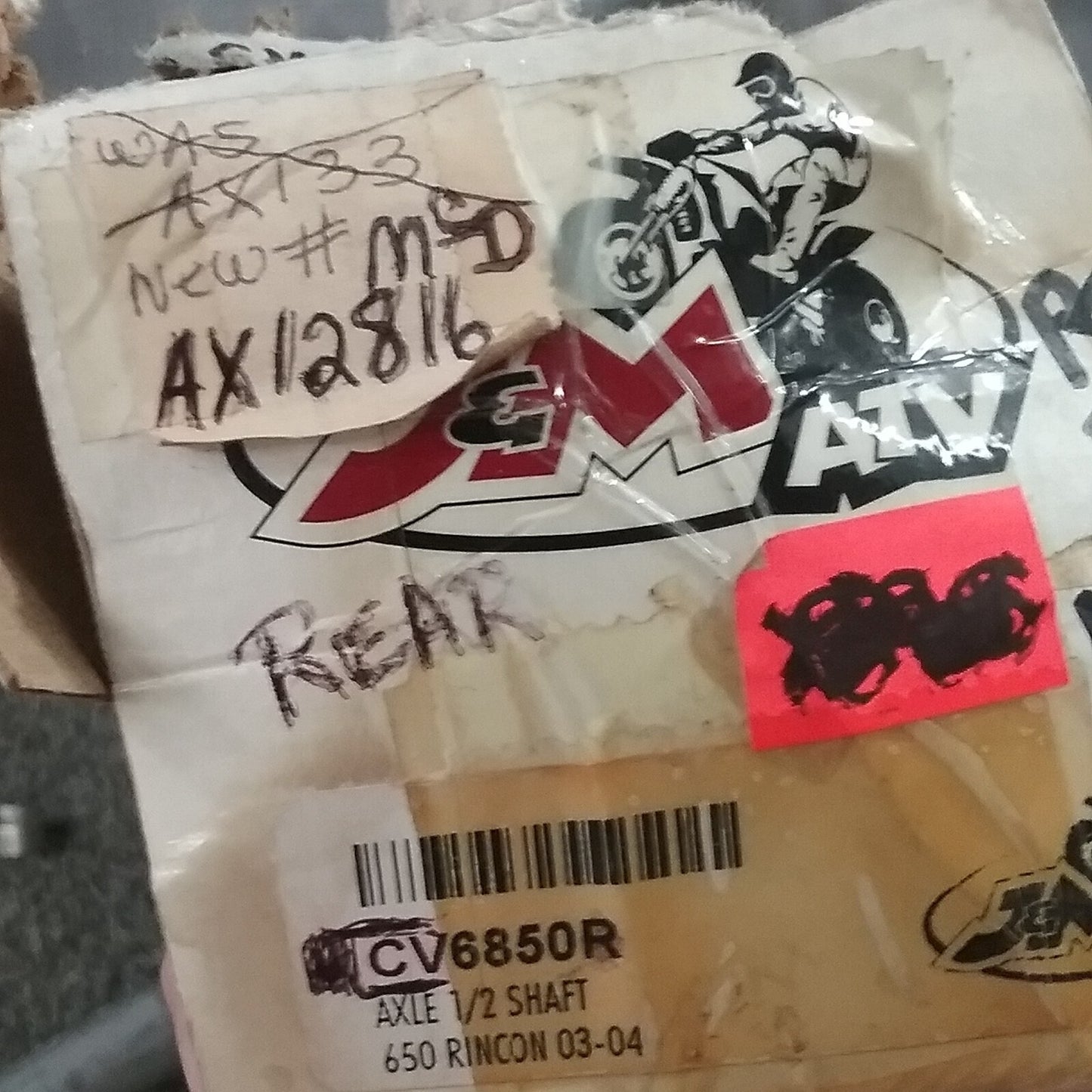 NEW WIDE OPEN CV6850 OUTBOARD 1/2 SHAFT HONDA TRX680 RINCON 06-12