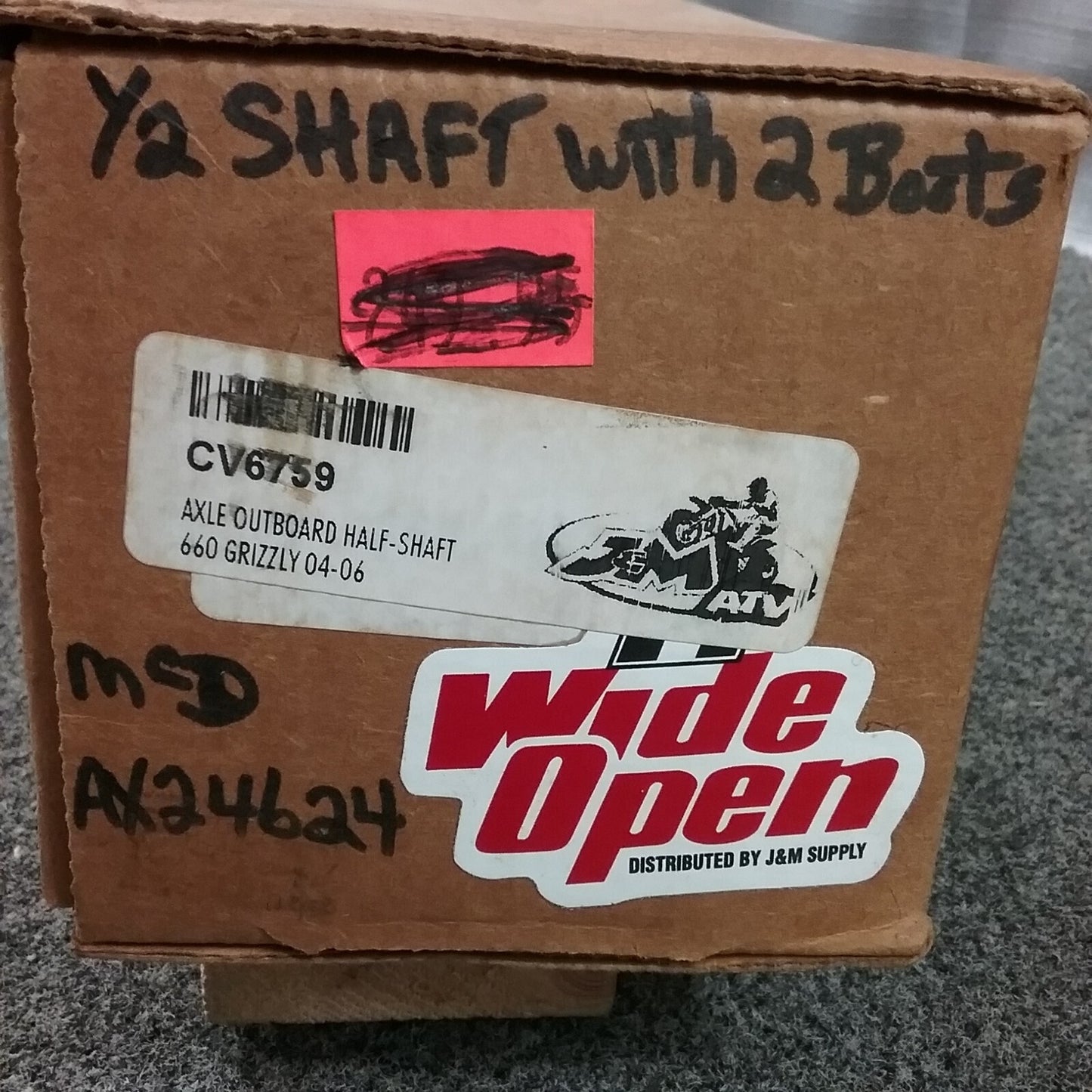 NEW WIDE OPEN CV6759 AXLE OUTBOARD 1/2 SHAFT YAMAHA GRIZZLY 660