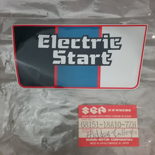 NEW GENUINE SUZUKI 68151-18A10-7ZH ELECTRIC START DECAL BLACK BLUE SILVER