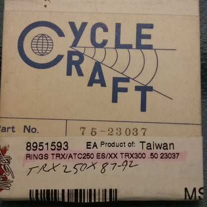 NEW CYCLE CRAFT 75-23037 PISTON RINGS 74MM .50 HONDA ATC250ES 87-89