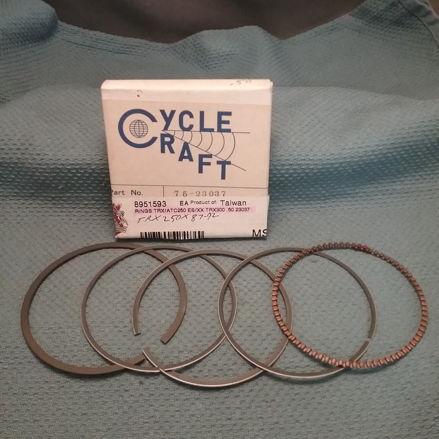 NEW CYCLE CRAFT 75-23037 PISTON RINGS 74MM .50 HONDA ATC250ES 87-89