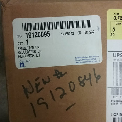 NEW GENIUNE GM 19120095 FRONT DRIVER SIDE POWER WINDOW REGULATOR WITHOUT MOTOR