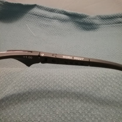 NEW WORX 95227 BI-FOCAL +1.00 PREMIUM SAFETY GLASSES