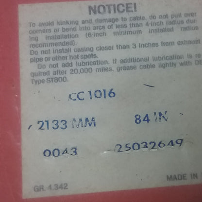 GENIUNE AC DELCO CC1016 SPEEDOMETER CABLE GM 25032649
