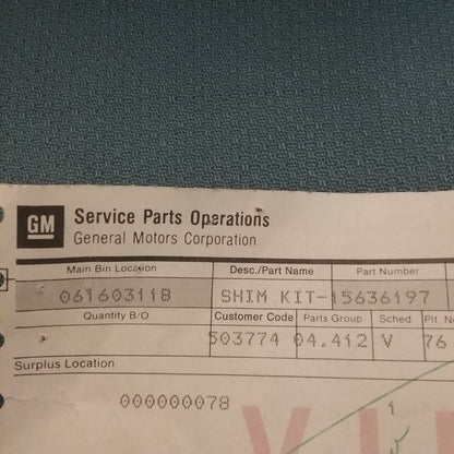 NEW GENUINE GM 15636197 Shim, Mainshaft Rear Bearing (.0209-.0219)
