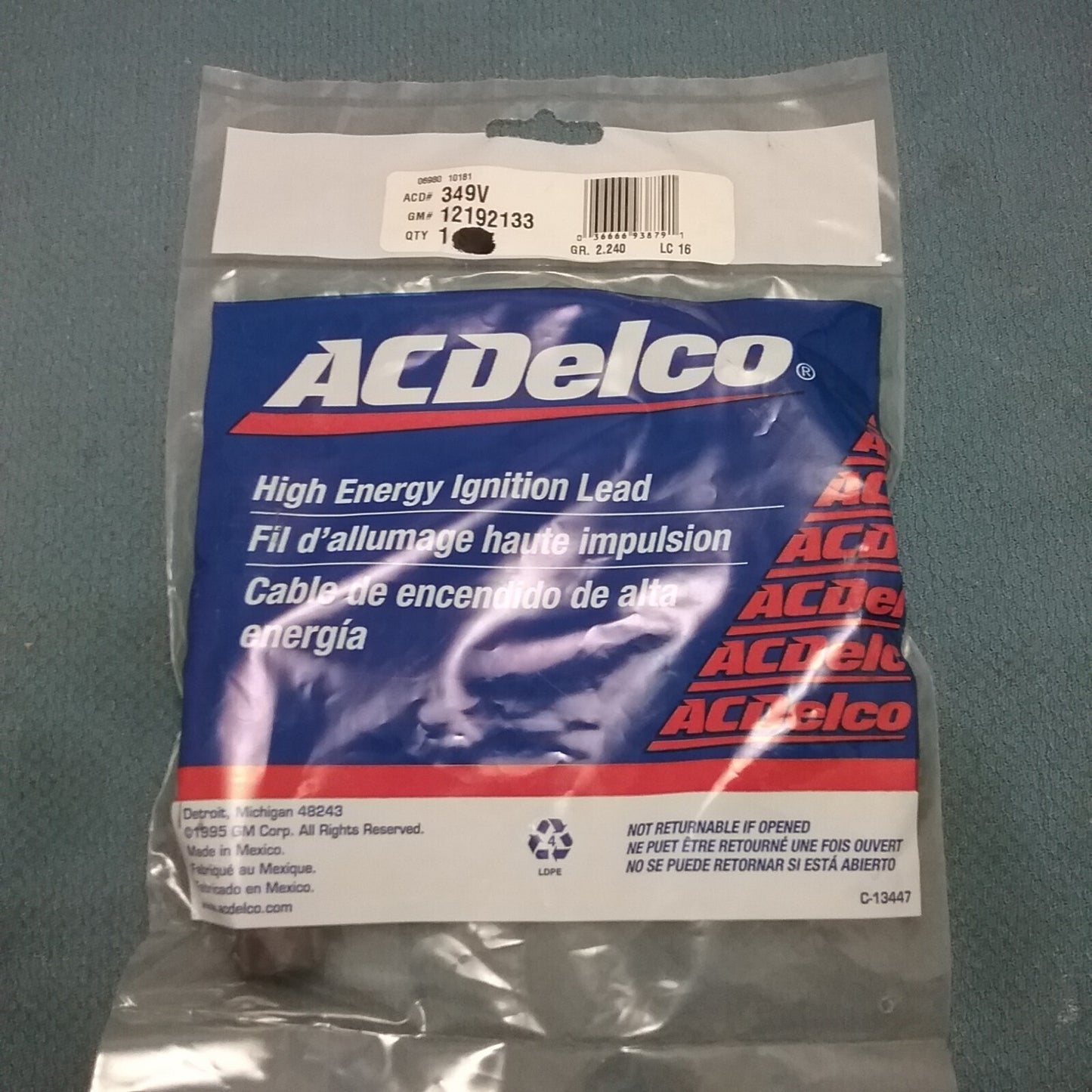 NEW ACDELCO 12192133 SPARK PLUG WIRE