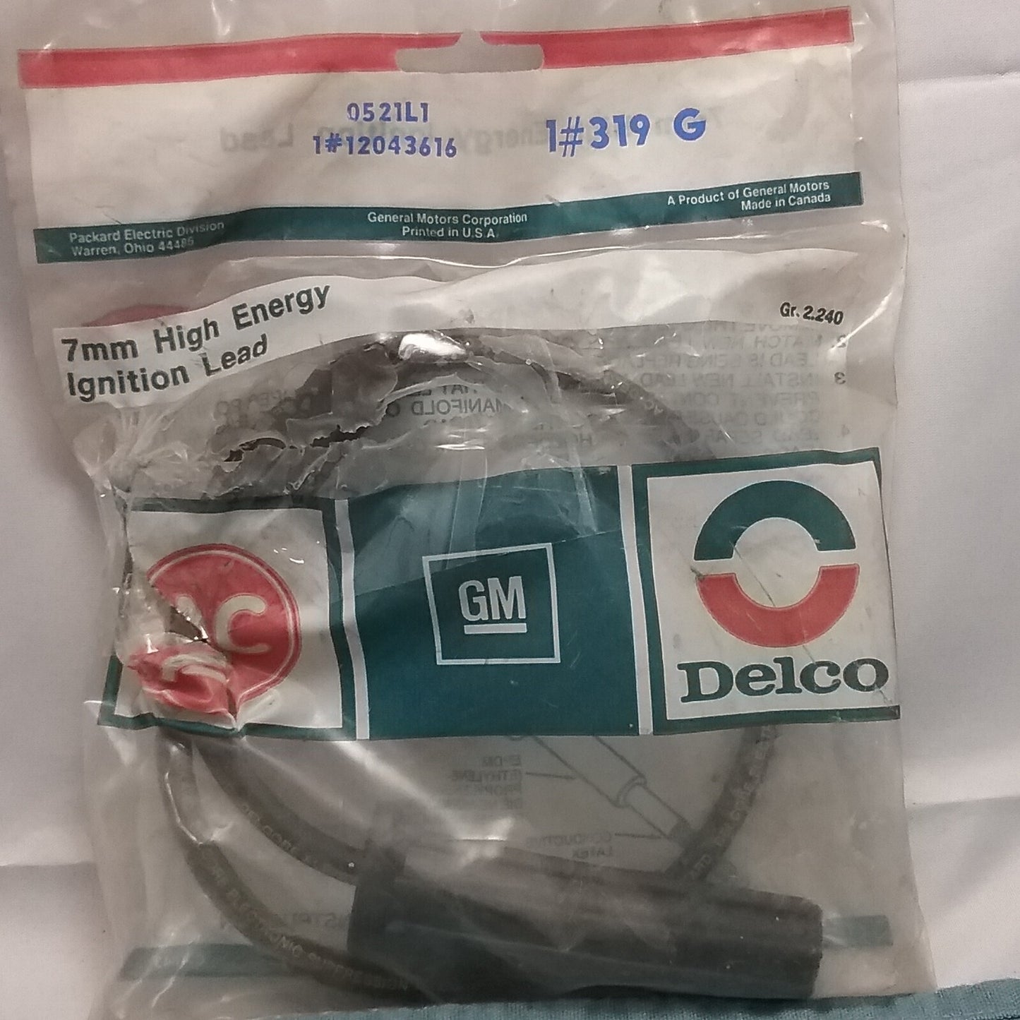 NEW ACDELCO 319G 7MM HIGH ENERGY IGNITION LEAD GM 12043616