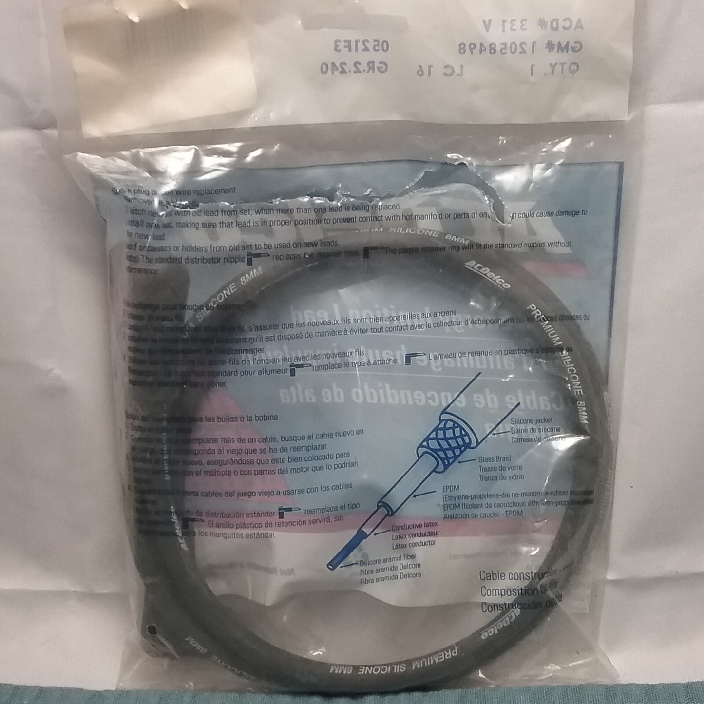 NEW ACDELCO 331V HIGH ENERGY IGNITION LEAD GM 12058498