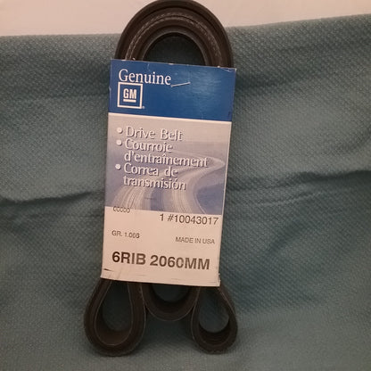 NEW GENUINE GM 10043017 Serpentine Belt 6 RIB-2060 MM GR. 1.066