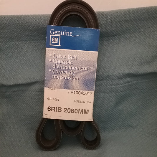 NEW GENUINE GM 10043017 Serpentine Belt 6 RIB-2060 MM GR. 1.066