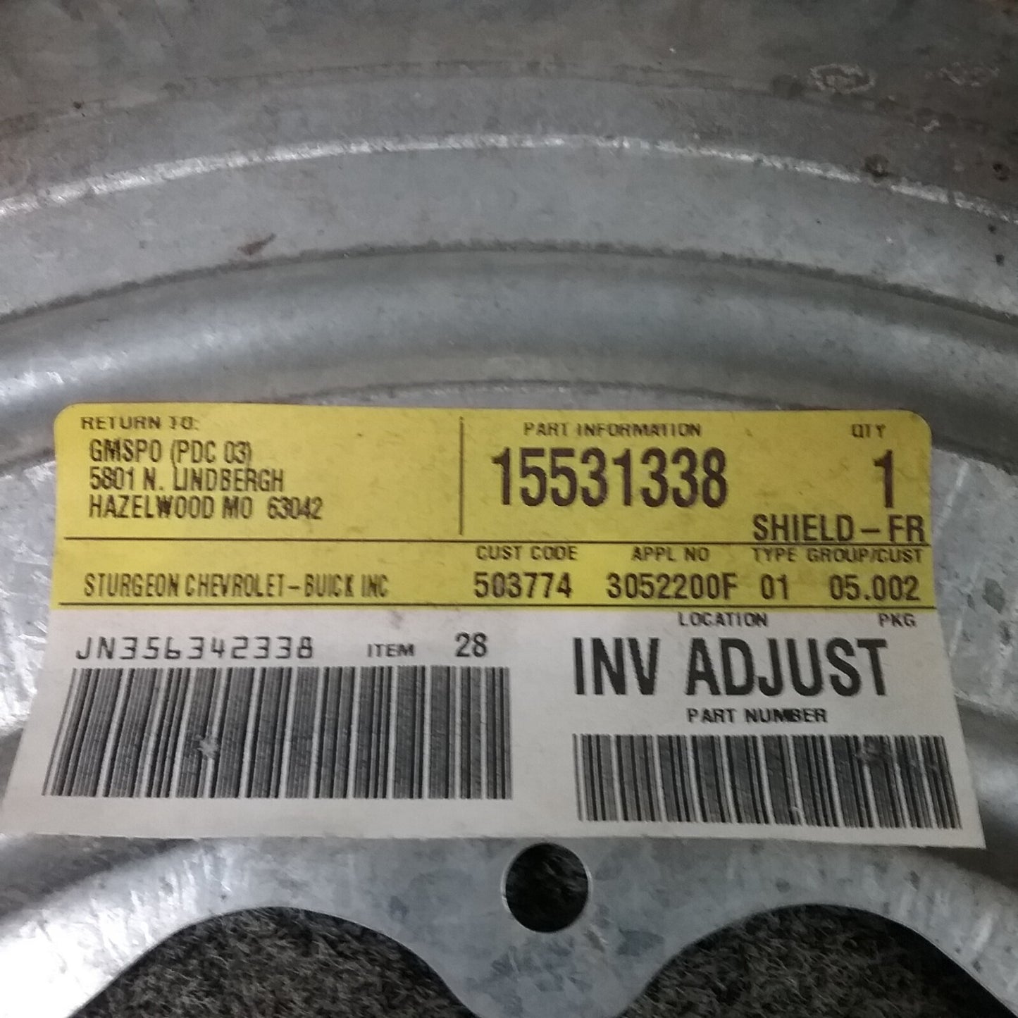 NEW GENUINE GM 15531338 Shield-Front Disc Brake