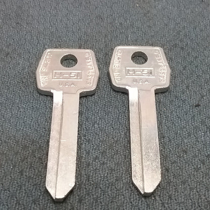 QTY 2 NEW CURTIS H-51 BLANK KEY FOR FORD