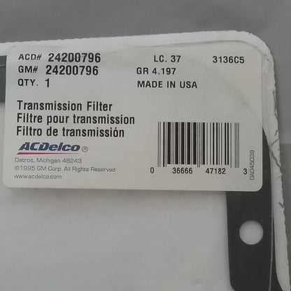 NEW ACDELCO 24200796 Automatic Trans Fluid Filter Kit with Gasket and Seal