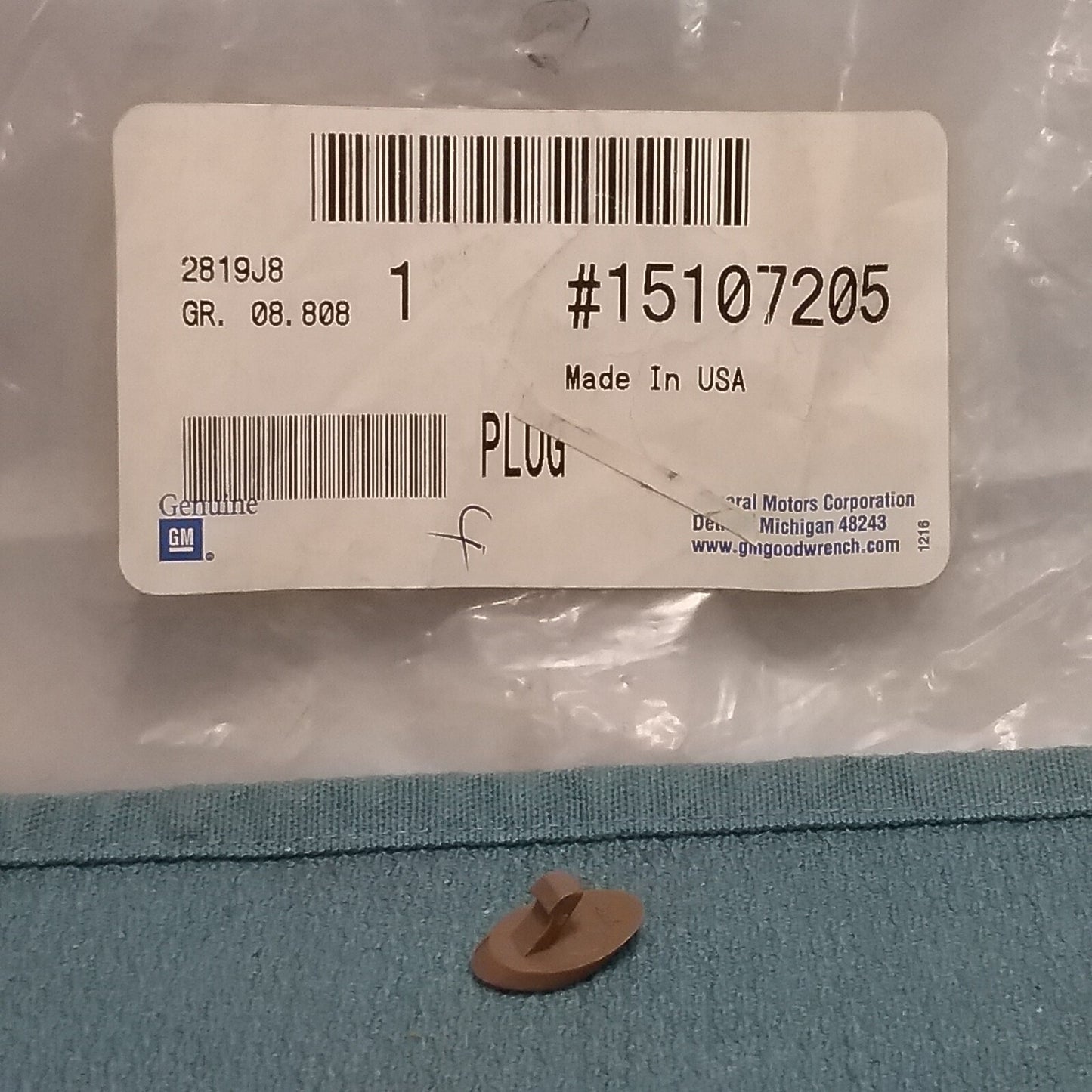 NEW GENUINE GM 15107205 Medium Dark Oak Steering Column Trim Cover Hole Plug