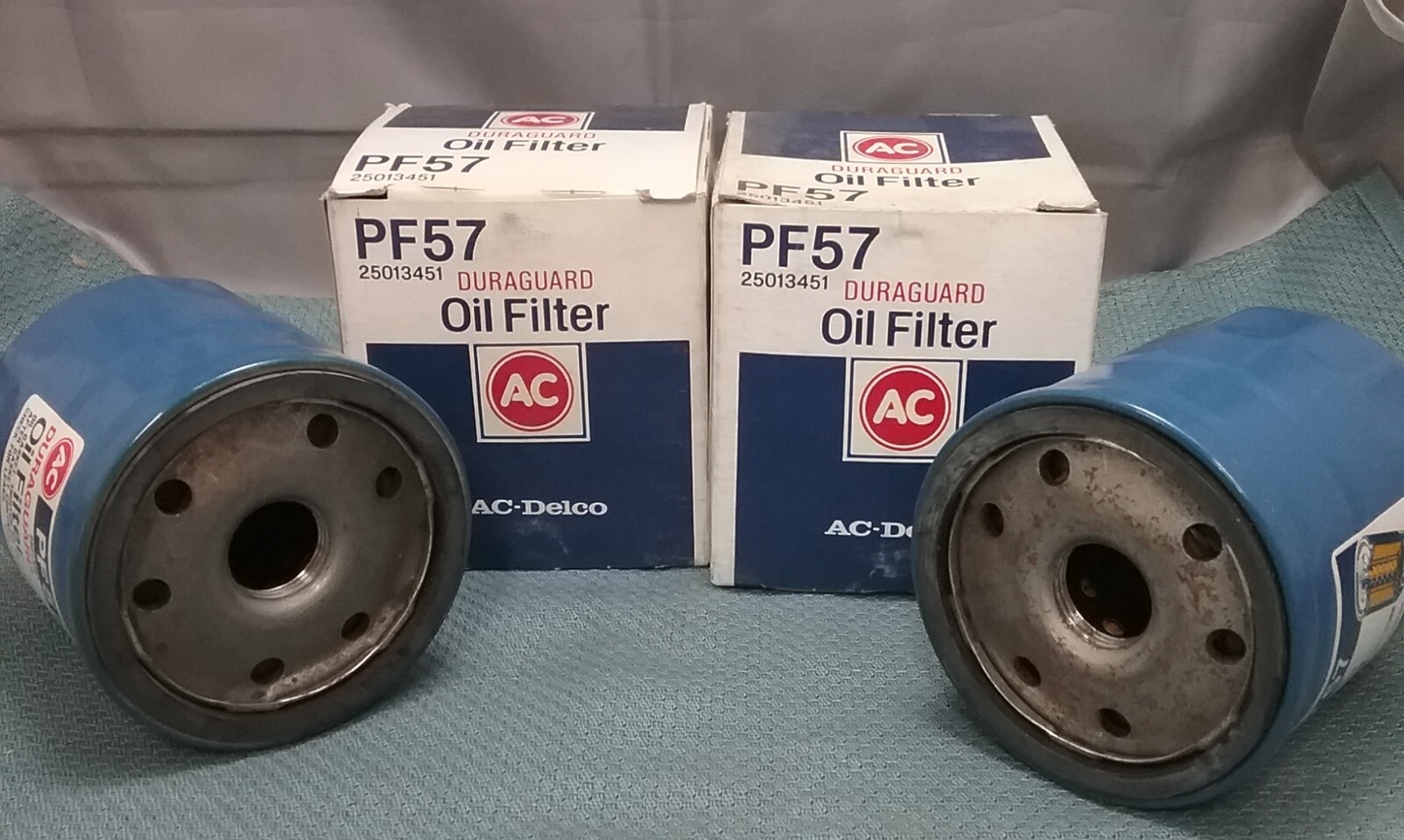 QTY 2 NEW ACDELCO PF57 DURAGUARD OIL FILTER GM 25013451