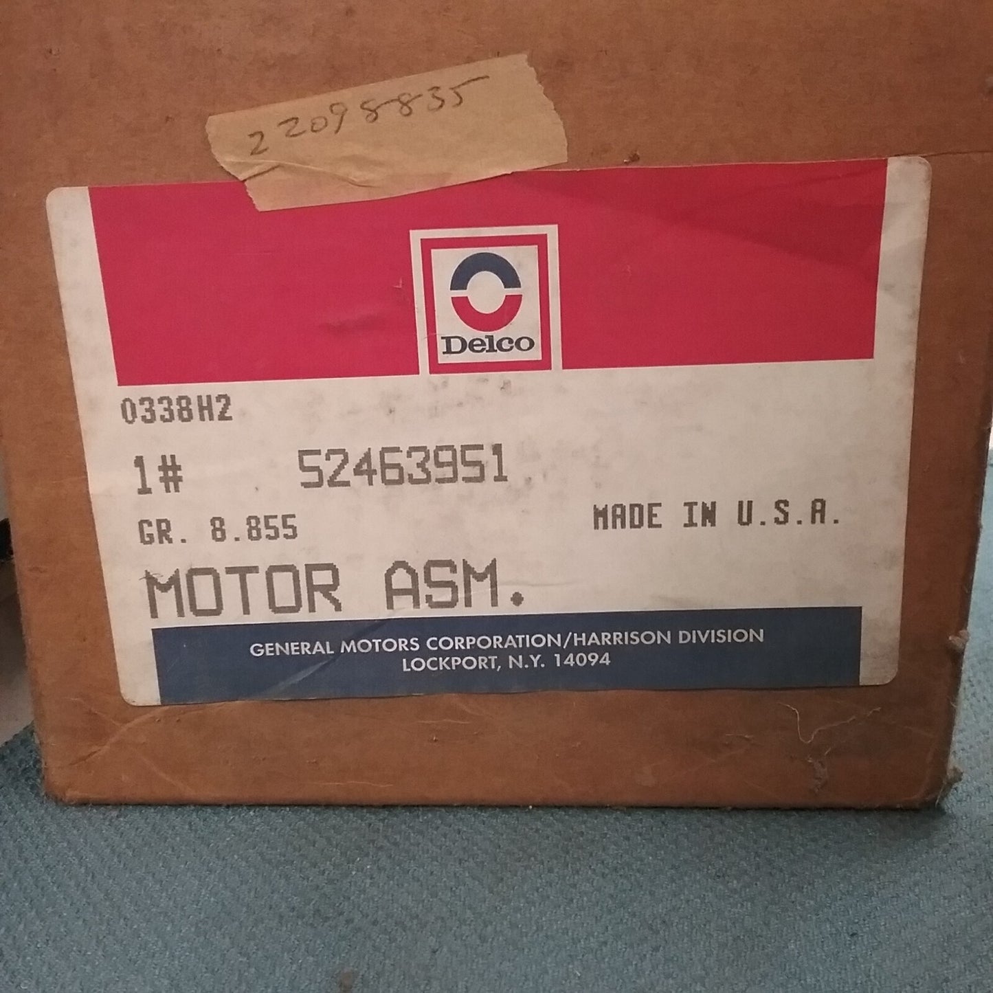 NEW ACDELCO 15-8553 HEATING AND AIR CONDITIONING AUXILIARY MOTOR GM 52463951