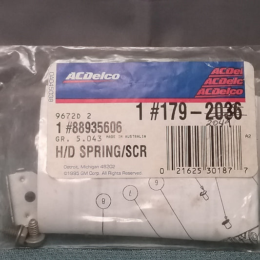 NEW ACDELCO 179-2049 REAR PARKING BRAKE HOLD DOWN SPRING W/BOLTS GM 88982879
