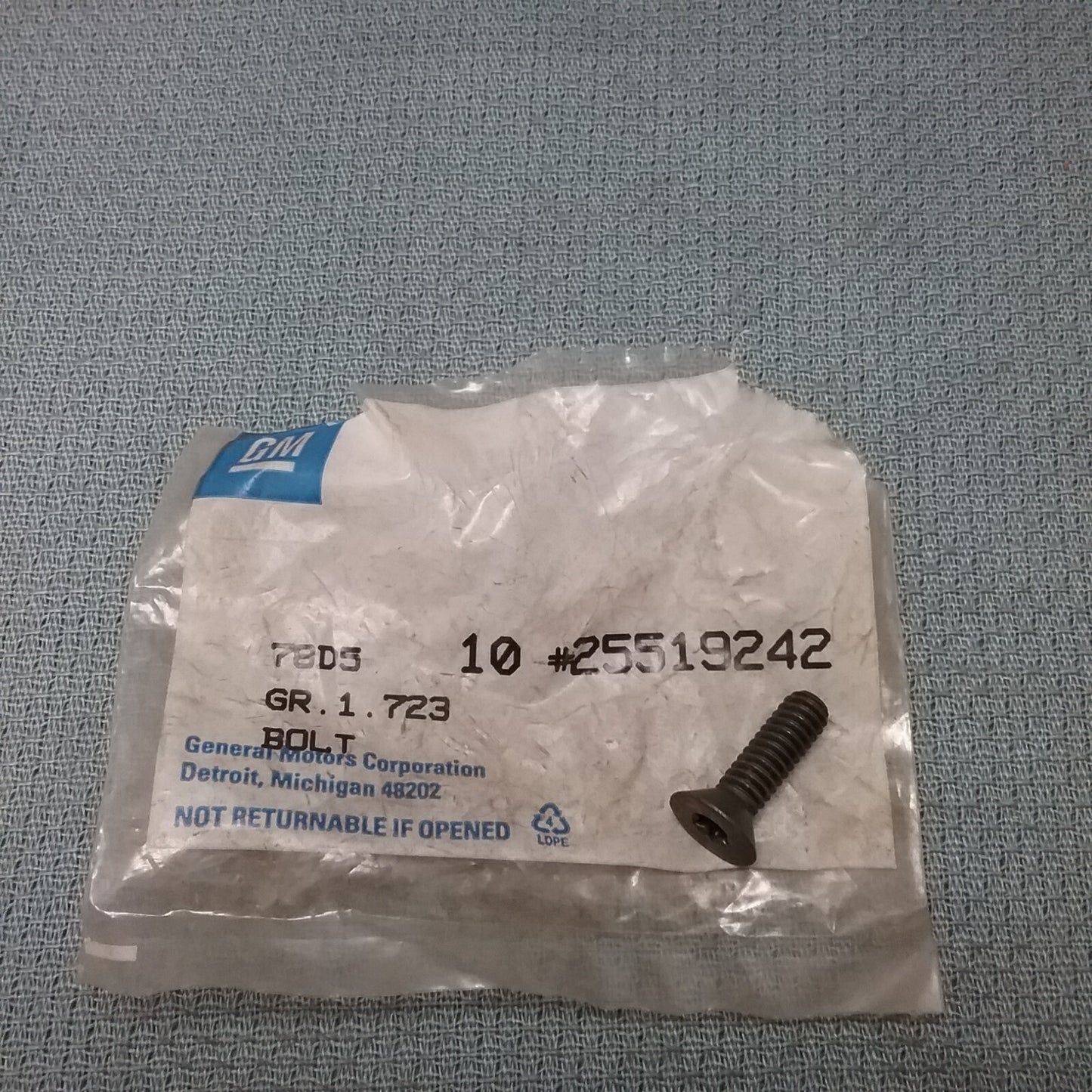 NEW GENUINE GM 25519242 Bolt, Oil Pump Cover