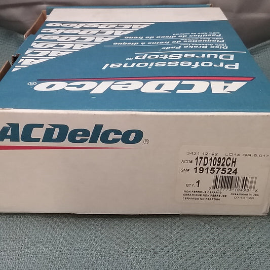 NEW ACDELCO 17D1092CH Pad Set, Front Disc Brake GM 19157524