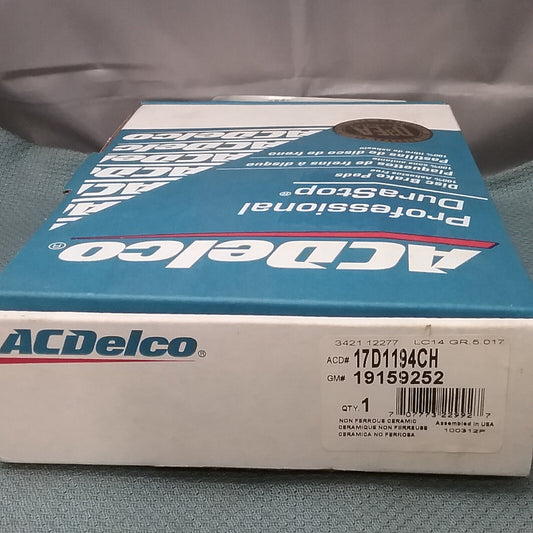 NEW ACDELCO 17D1194CH Pad Kit, Rear Disc Brake GM 19159252