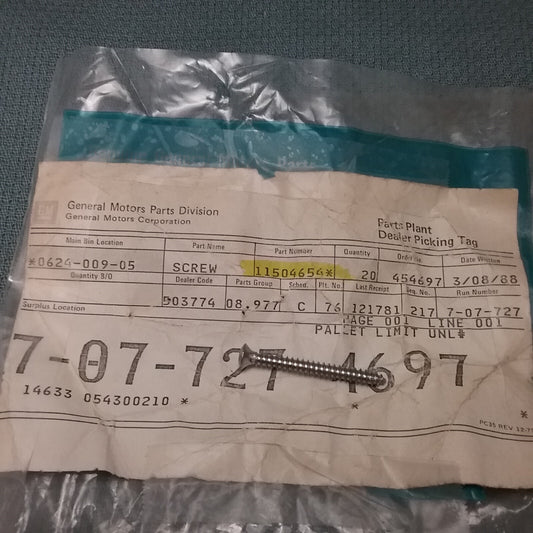 NEW GENUINE GM 11504654 Screw Metric Oval Countersunk Trim