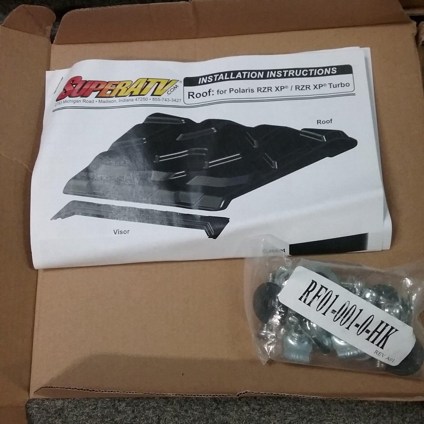 NEW SUPER ATV RF01-001-0 PLASTIC ROOF POLARIS RZR XP 1000