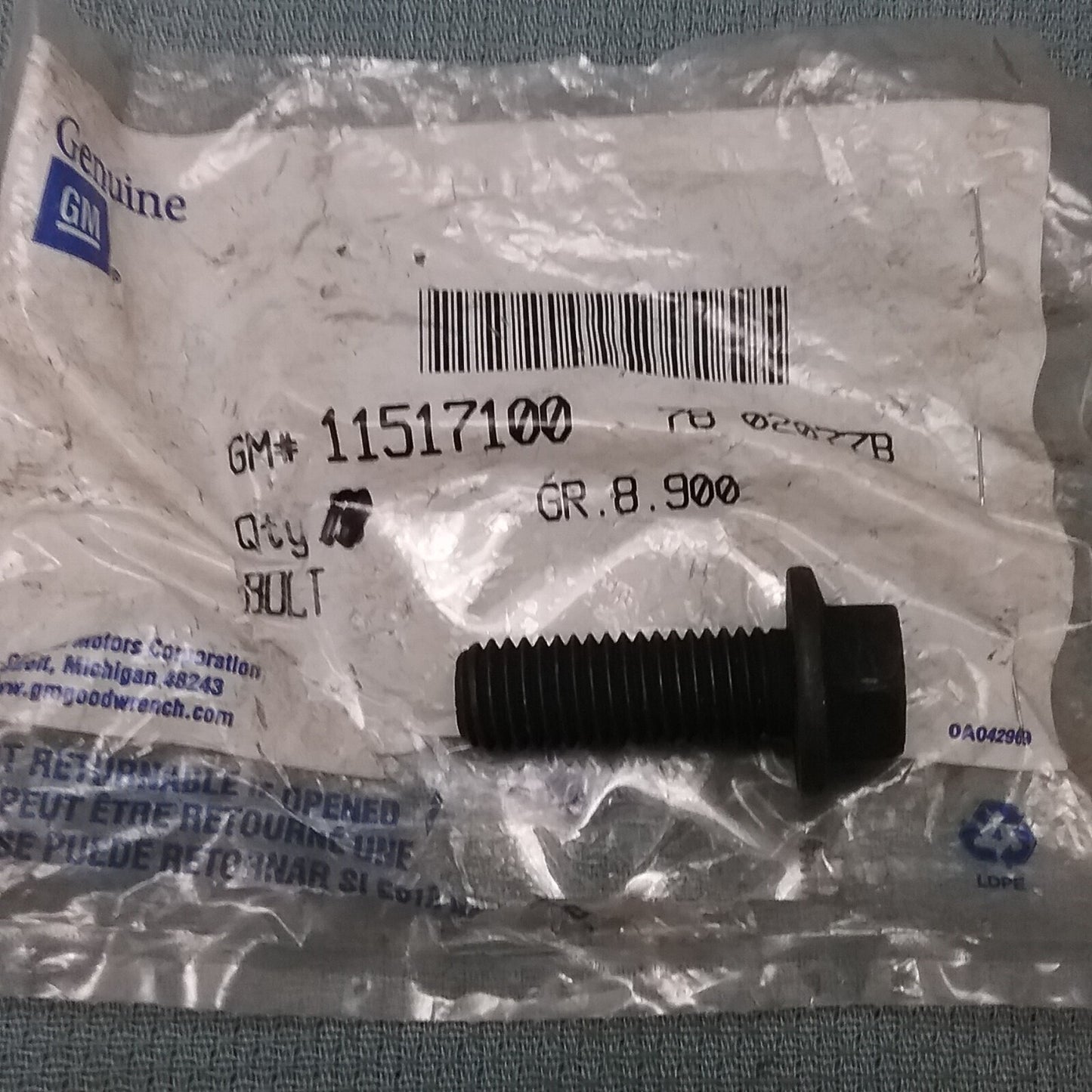NEW GENUINE GM 11517100 BOLT, FRONT BRAKE CALIPER