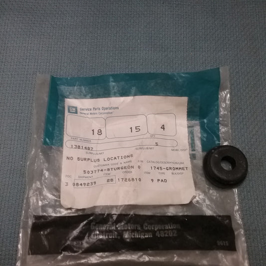 NEW GENUINE GM 1381487 GROMMET, ENGINE CRANKCASE