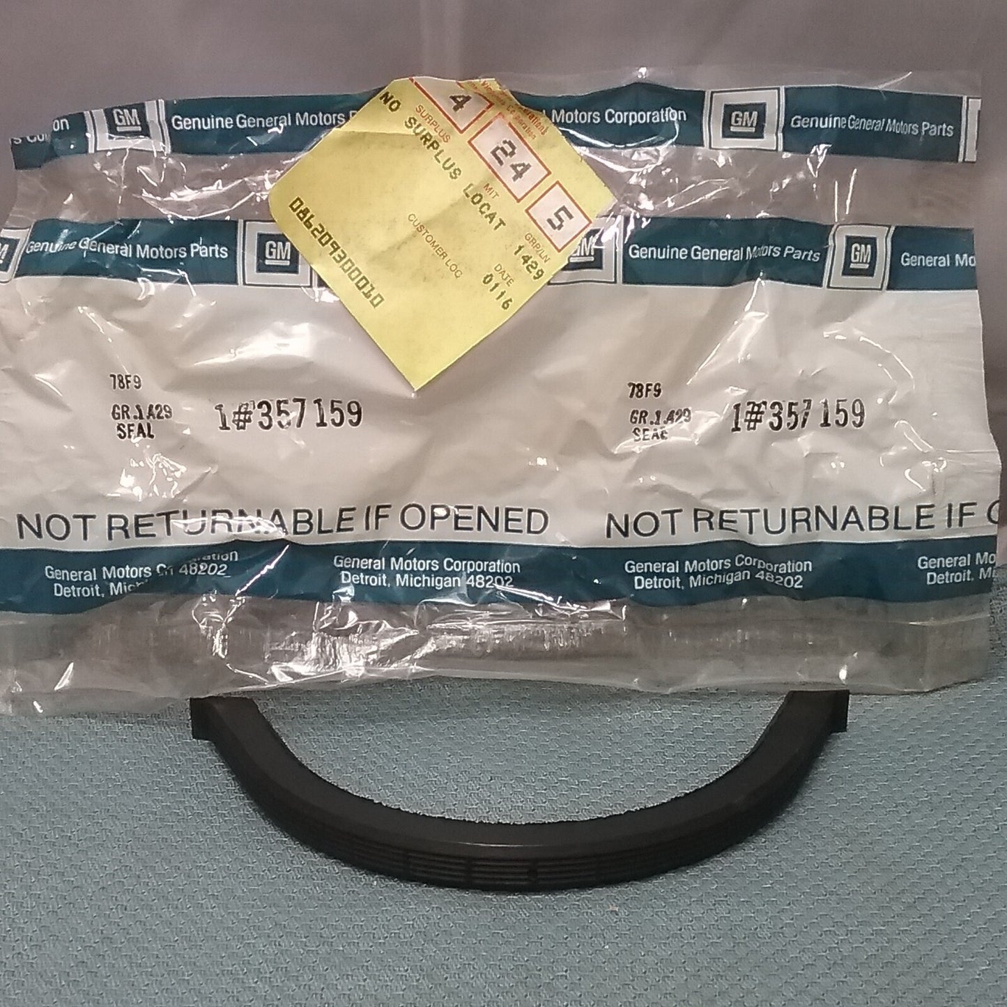NEW GENUINE GM 357159 SEAL, FRONT OIL PAN