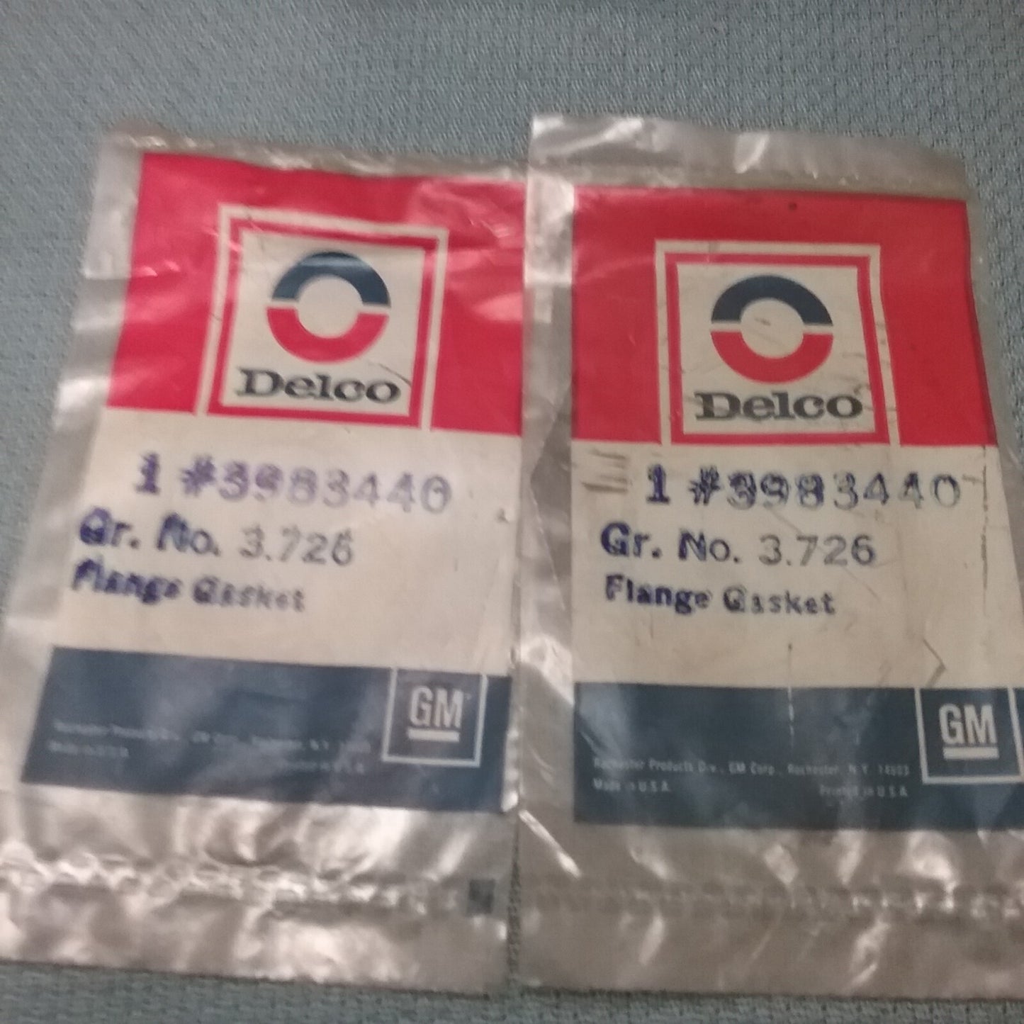 QTY 2 NEW ACDELCO 3983440 FLANGE GASKET GM 3983440