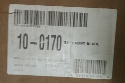 NEW CYCLE COUNTRY 10-0170 54" STRAIGHT STEEL PLOW BLADE BLACK