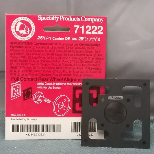 NEW SPC 71222 FULL CONTACT REAR WHEEL ALIGNMENT SHIM CAMBER 1/4"/TOE 1/8"