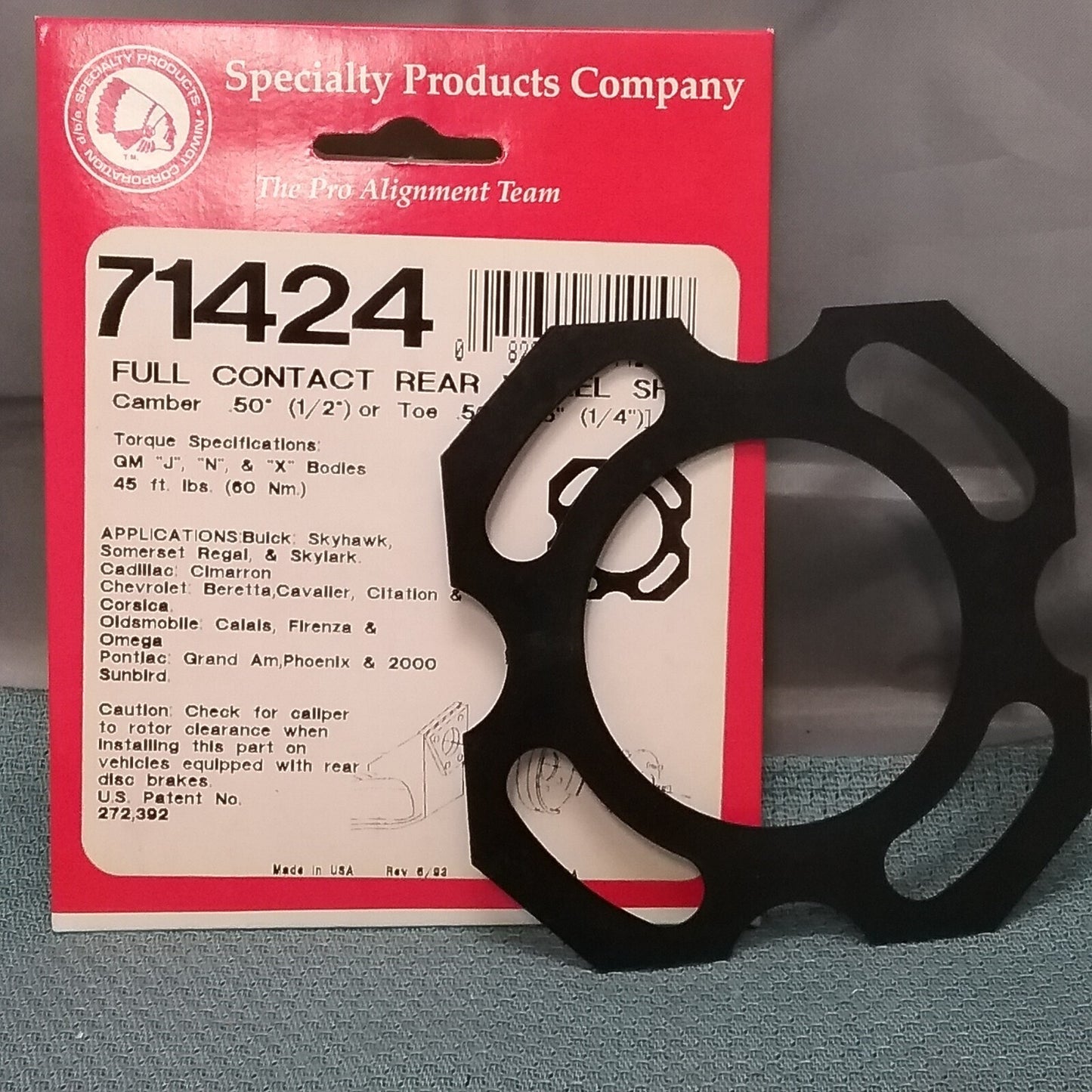 NEW SPC 71424 FULL CONTACT REAR WHEEL ALIGNMENT SHIM CAMBER 1/2"/TOE 1/4"