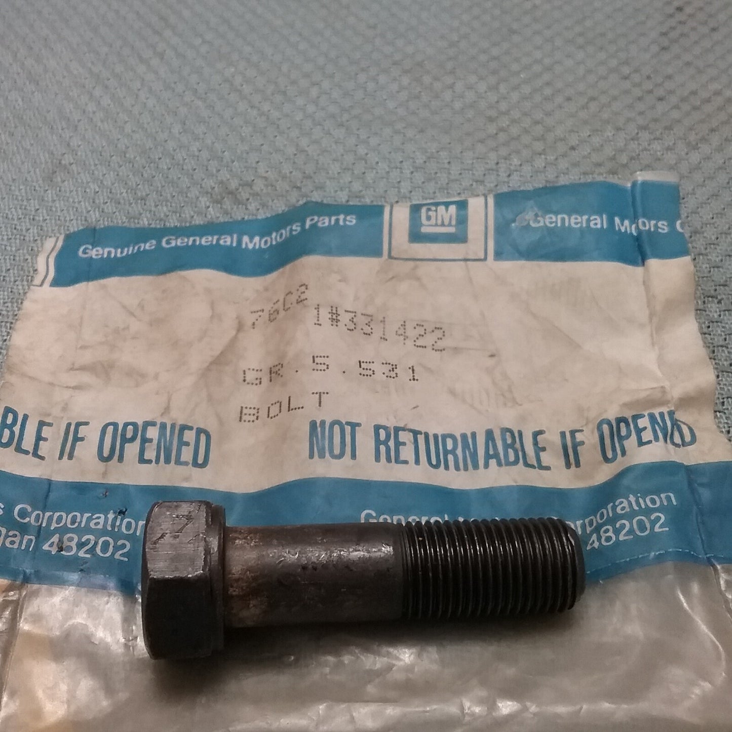 NEW GENUINE GM 14010707 Bolt, Hexagon .500X20.00X 1.820 Plain