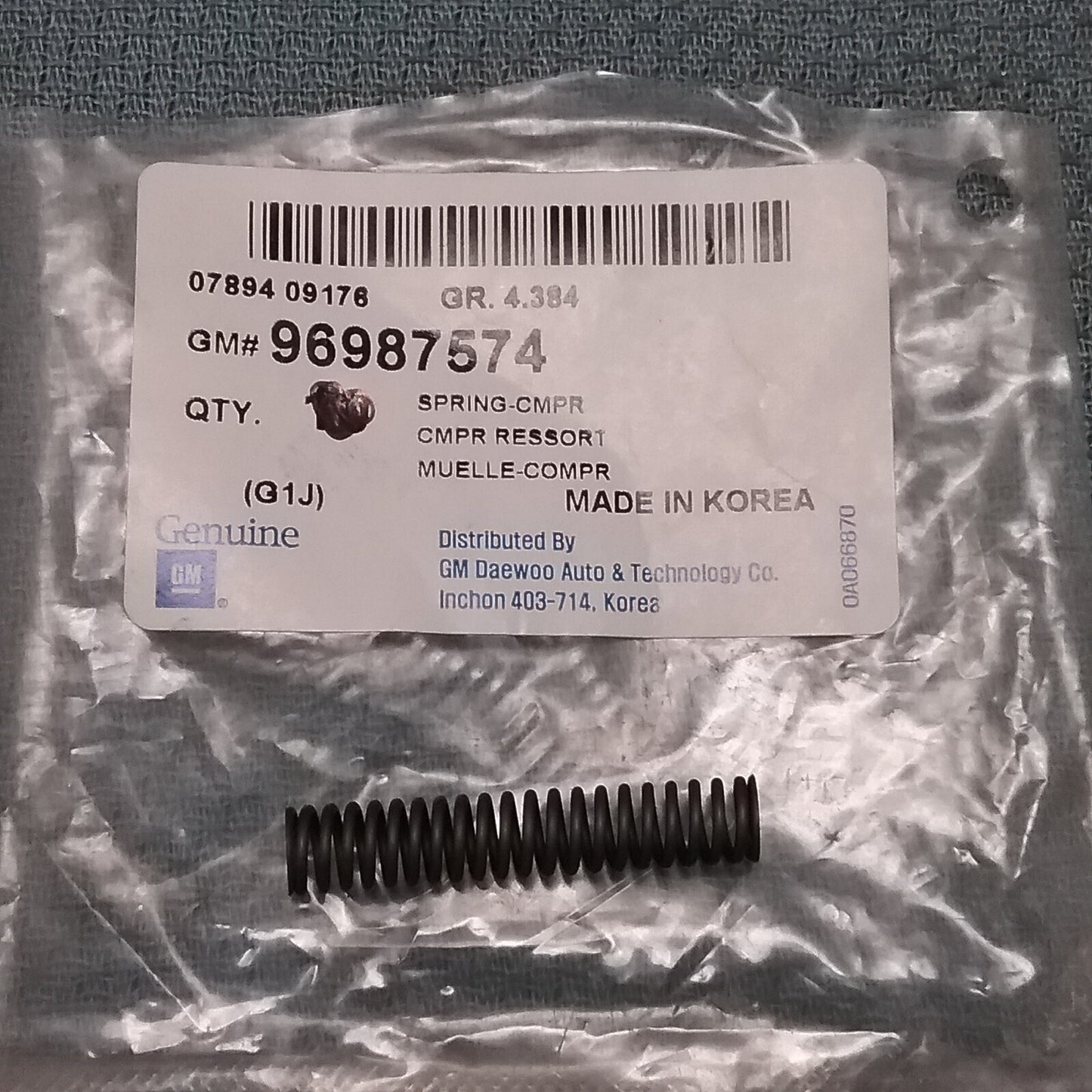 NEW GENUINE GM 96987574 Spring, Inhibitor GR 4.384