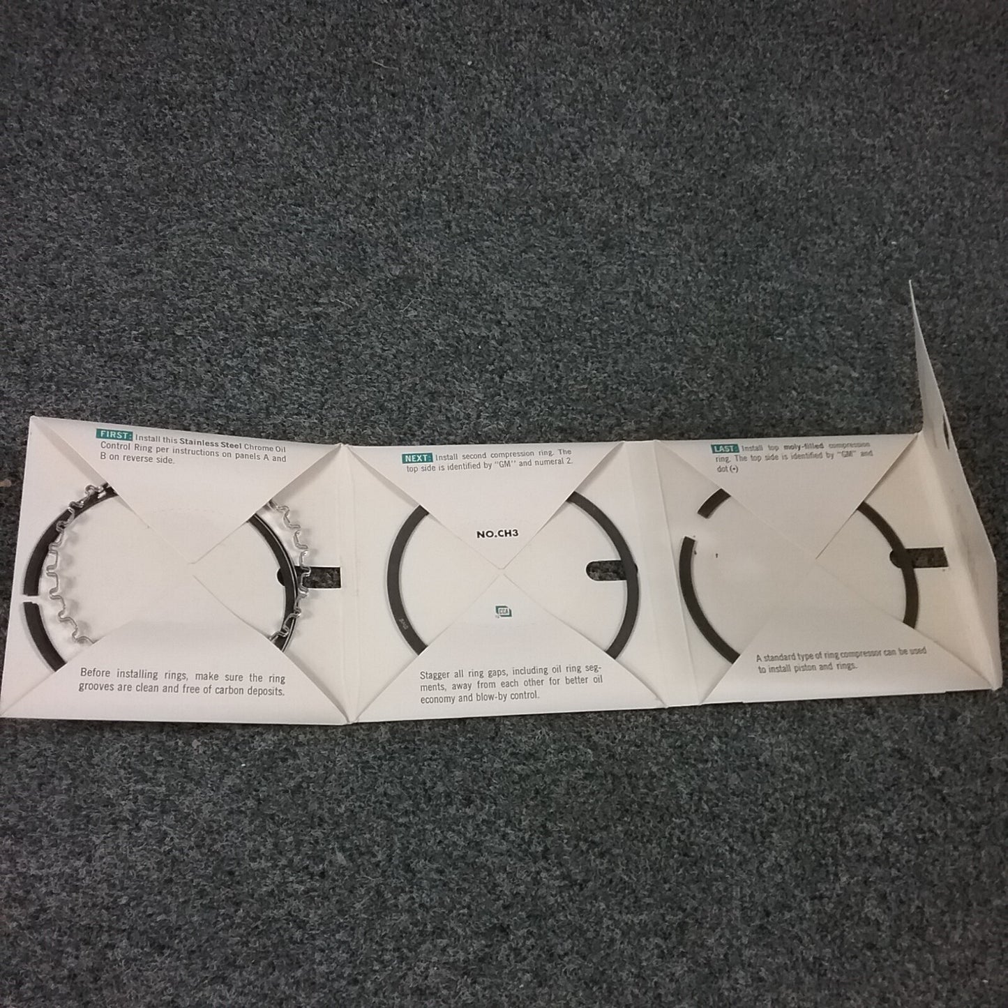 NEW GENUINE GM 3892343 PISTON RING SET