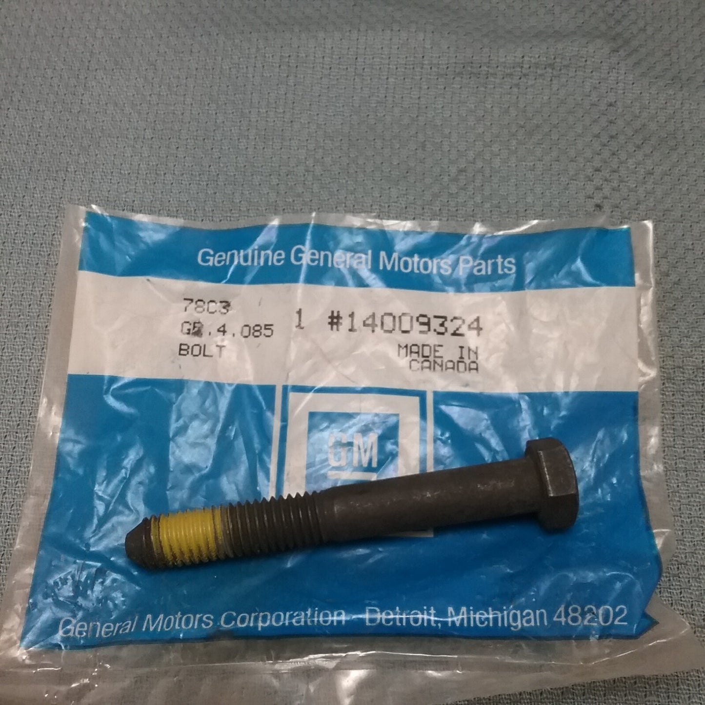 NEW GENUINE GM 14009324 Bolt, Hexagon Head Lock (Patch) 6.5 x 1.6 x 1.1 inches