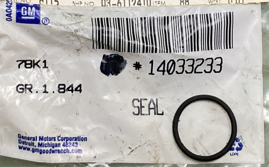 NEW GENUINE GM 14033233 Seal, Oil Filter Adapter Bolt 3.5 x 3.7 x 0.5" GR 1.844