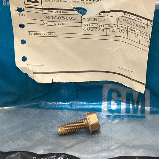 NEW GENUINE GM 9667498 SCREW, FRONT SEATBELT TO ROOF