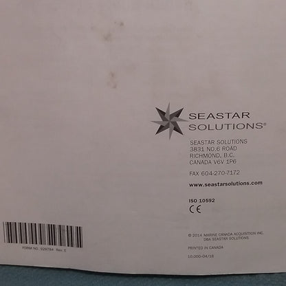 SEASTAR HYDRAULIC STEERING FOR OUTBOARD POWERED VESSELS OWNERS MANUAL