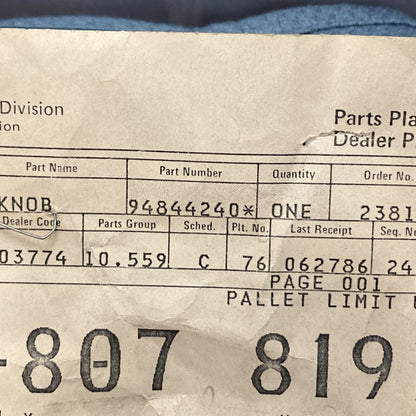 NEW GENUINE GM 94844240 KNOB, DOOR INSIDE LOCKING ROD, GR 10.559
